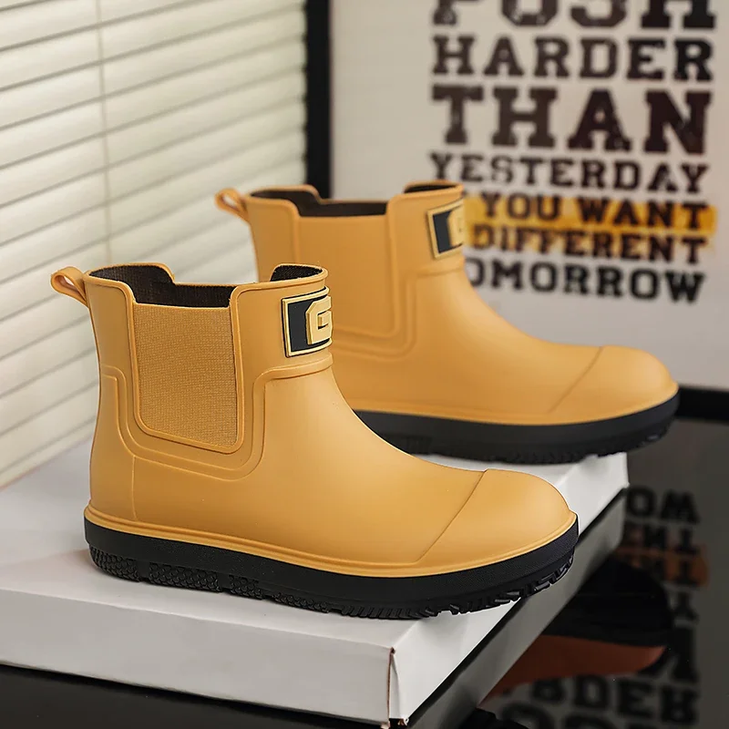 

Pop New Rain Boots For Men And Women, Short-Tube Water Shoes, Water Boots, Non-Slip Waterproof Fishing Rain Boots, Work Couple M