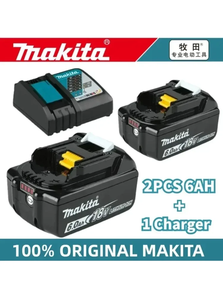 100% originele Makita-batterij, 18V 6,0Ah oplaadbare batterij, vervanging van Makita BL1830BL1840BL1850BL1860B, elektrisch gereedschap batterij - afbeelding 2