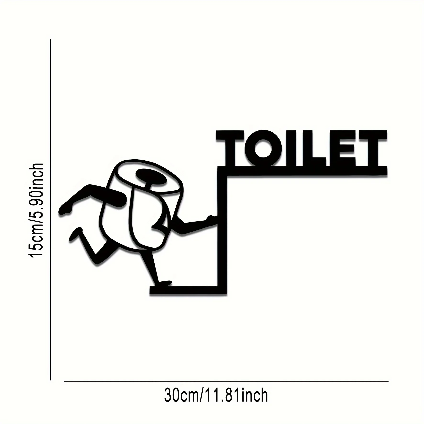 [Toilet Humor Door Hanging Decor] 1pc Toilet Corner Metal Wall Art, Simple, Elegant and Interesting Toilet Paper Door Decoration view 2