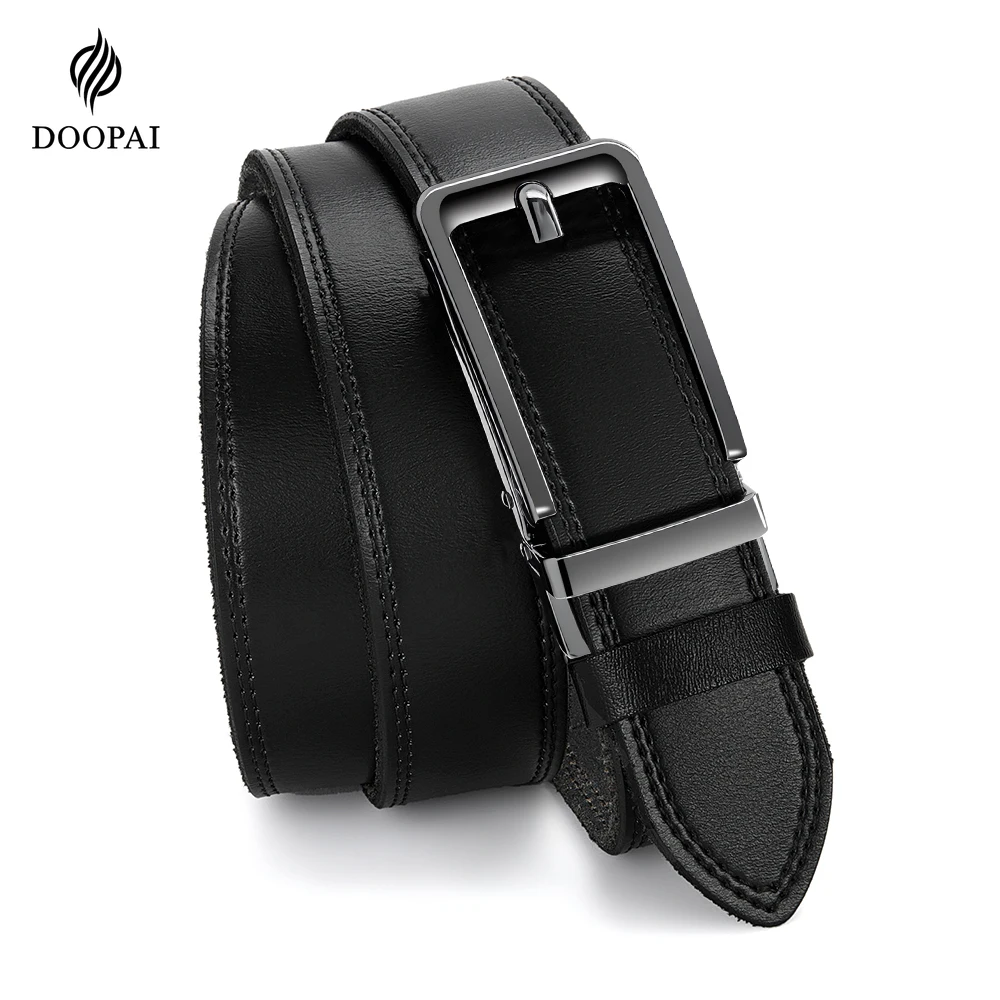 

Men Fashion Belts Quality Genuine Luxury Leather Belt for Jeans Pairing Male Strap Male Metal Automatic Buckle Tailored To Fit