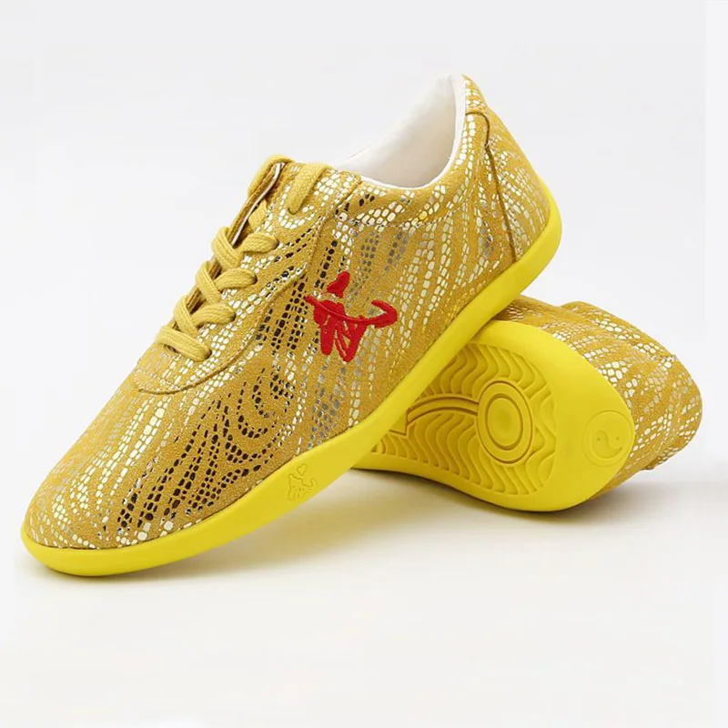 USHINE الأطفال النساء Taichi جلد طبيعي أحذية الكونغ فو فنون الدفاع عن النفس الأحذية النمط الصيني الجمباز أحذية Taolu أحذية الرجال #5