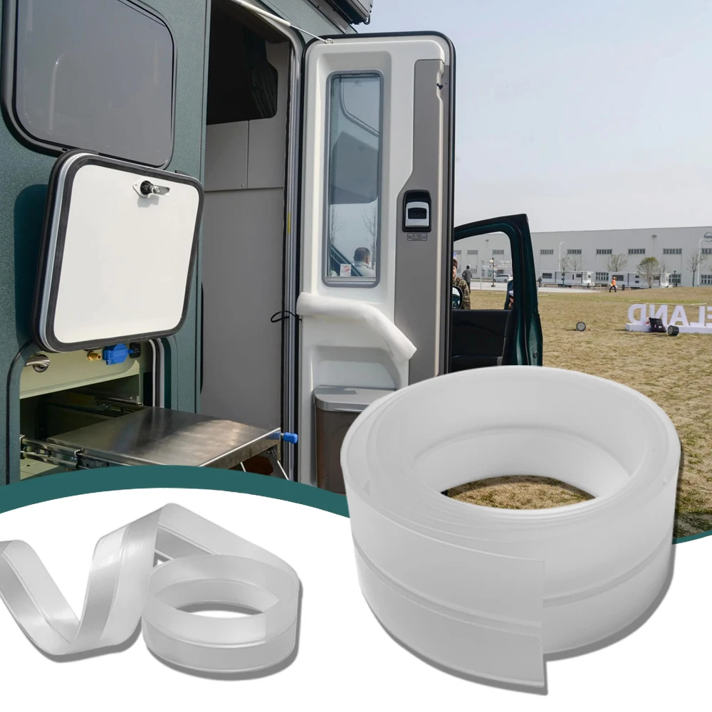 Tira de sellado de ventana de puerta de coche, cinta de sellado de silicona transparente para pelado de clima, para RV, caravana, autocaravana,