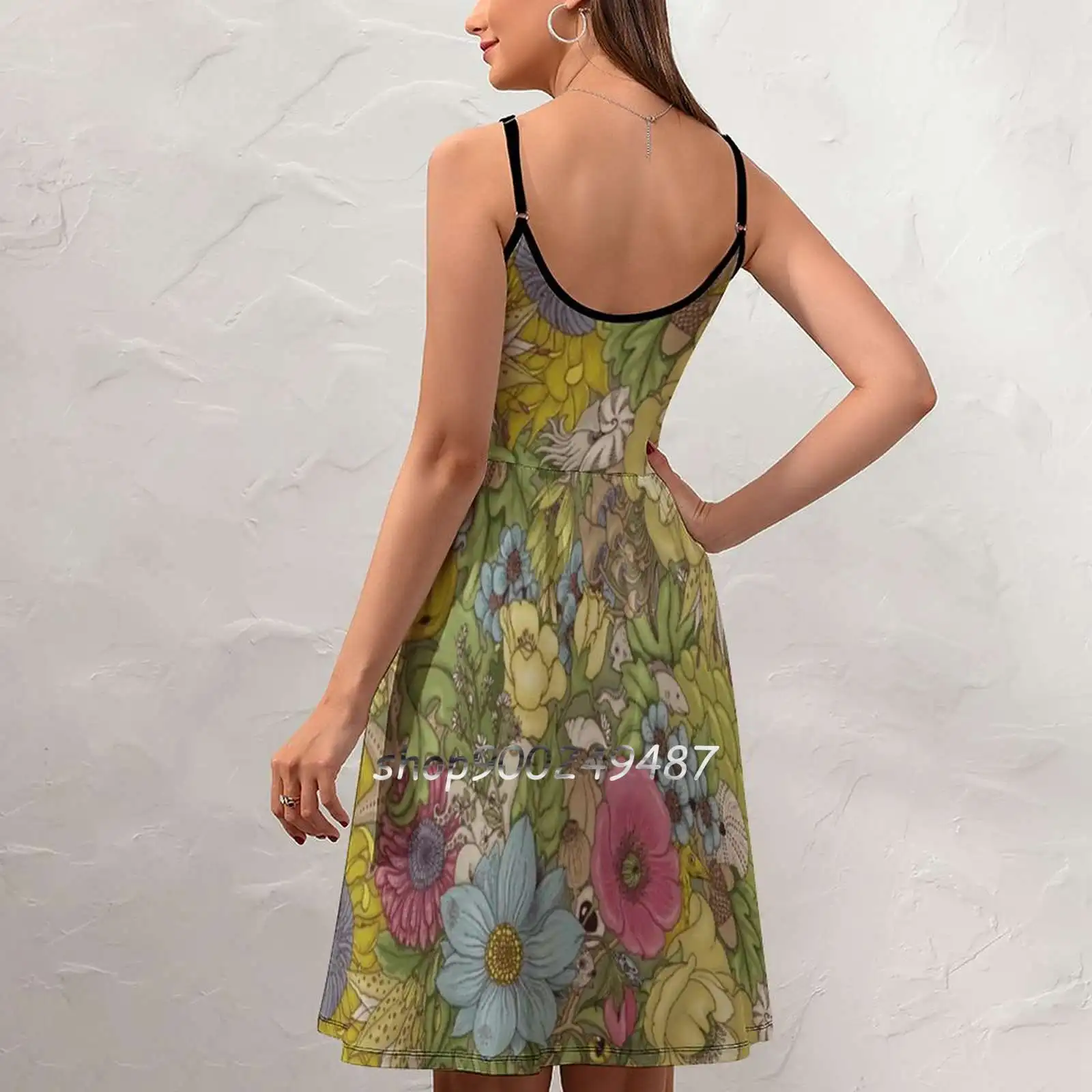 The Wild Side-Spring Sling Dress Sexy Dress Female High Waist Dresses For Women Floral Flower Sea Fish Octopus Crab Poppy