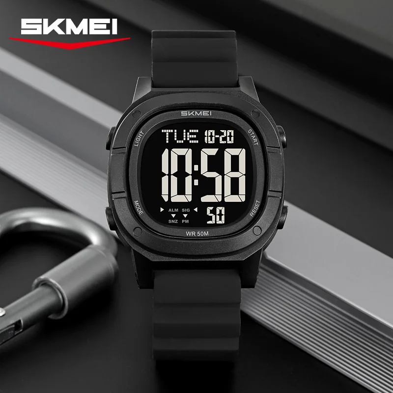 

SKMEI Многофункциональные 2-кратные спортивные цифровые наручные часы для мужчин и женщин, хронограф с таймером обратного отсчета, водонепроницаемые электронные часы