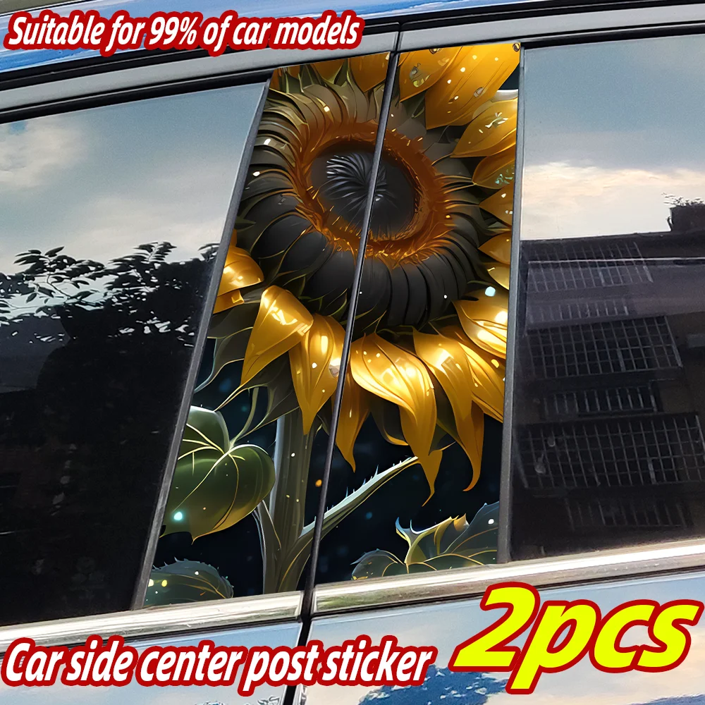 

Sunflower Car Stickers Waterproof Auto B Pillar Decor Cover Scratches Durable Car Door Pillar Sunscreen Vinyl Decal Accessories