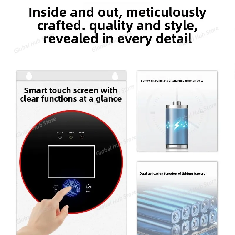 6.5kw Hybrid Solar Inverter 120/240v Dual Mppt Dual AC Output Hybrid Parallel Pure Sine Wave Inverter US 48v
