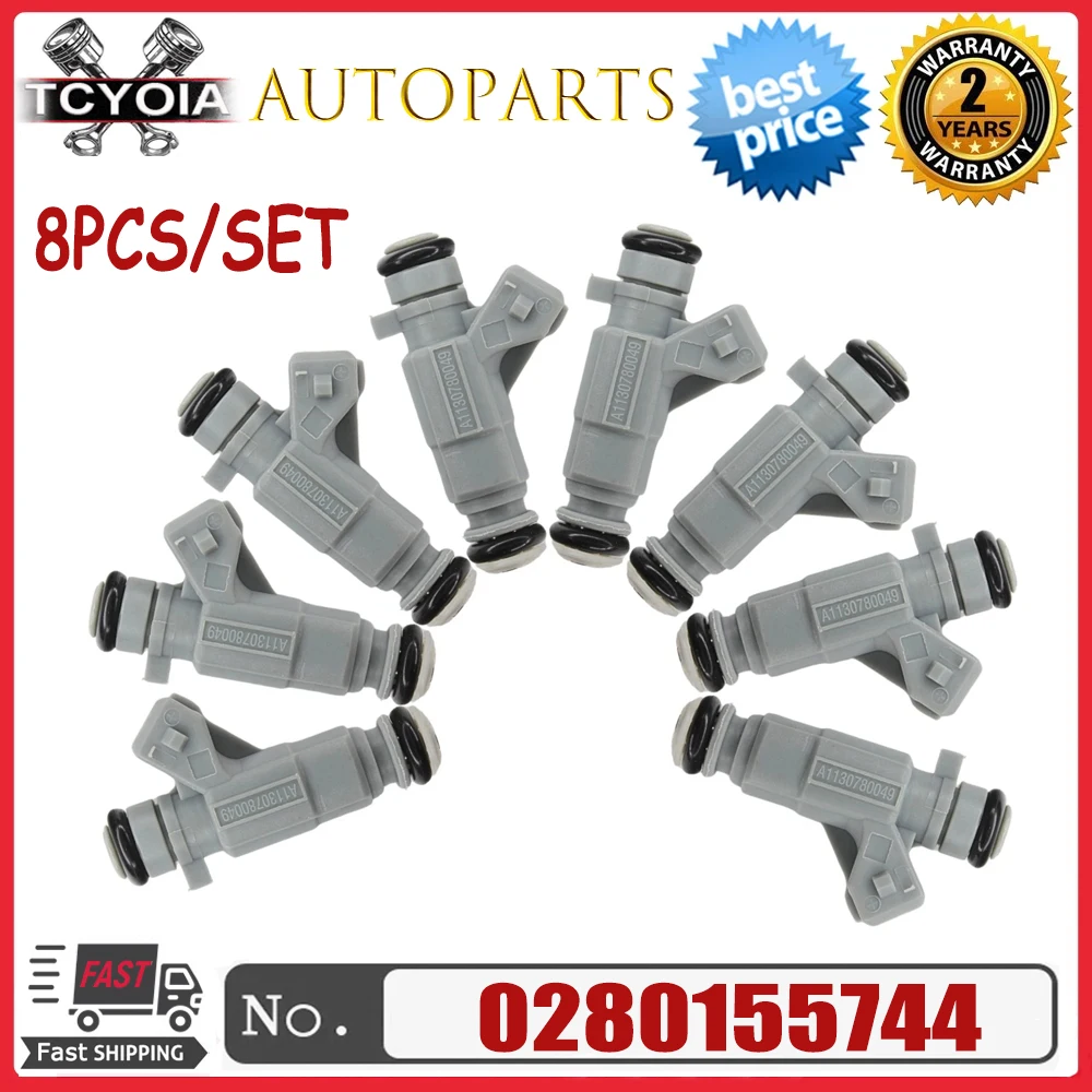 

8pcs/lot 0280155744 Fuel Injectors For Mercedes-Benz CLK430 E430 ML430 S430 4.3L SL500 CL500 5.0L 1998 1999 2000