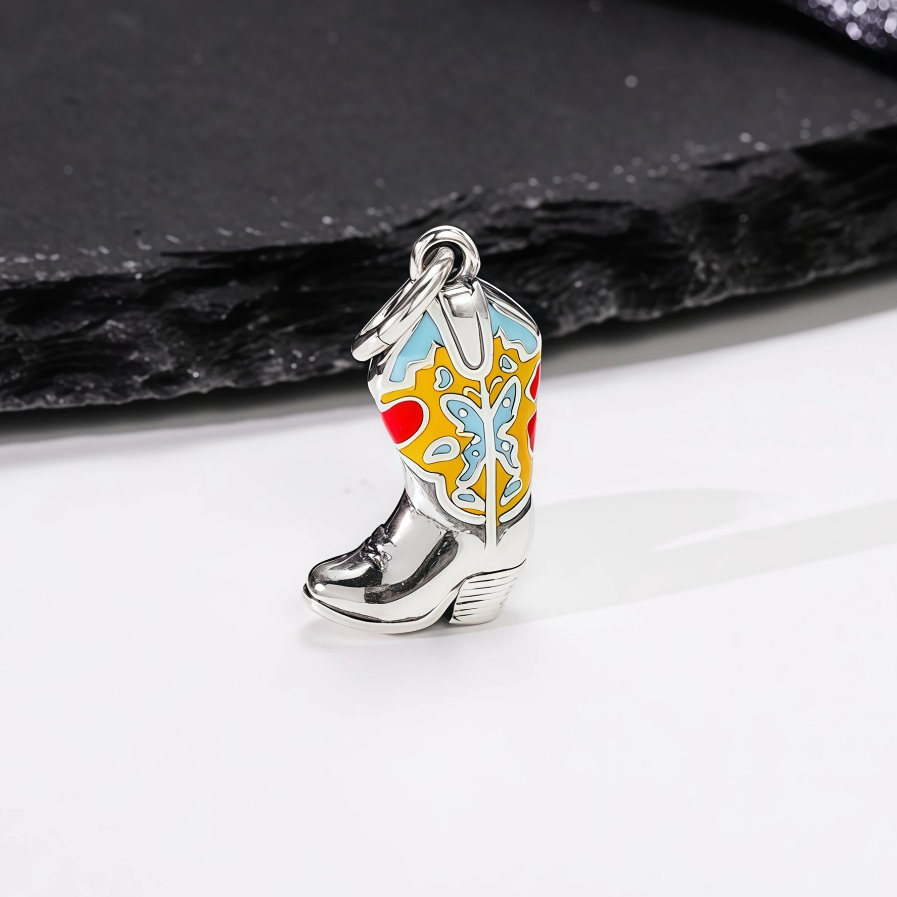 قلادة S925 James Avery Enamel Western Boot Charm يمكن أن تكون قلادة سوار ذاتية الصنع تتطابق بحرية