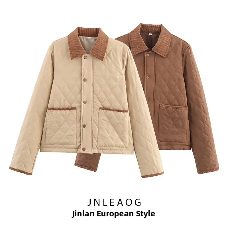 

Faionable Versatile Comfortable Cotton Jaet Outerwear JNLEAOG Women's Street Sle Hooded Zipper Pure Color Autumn New Ar...