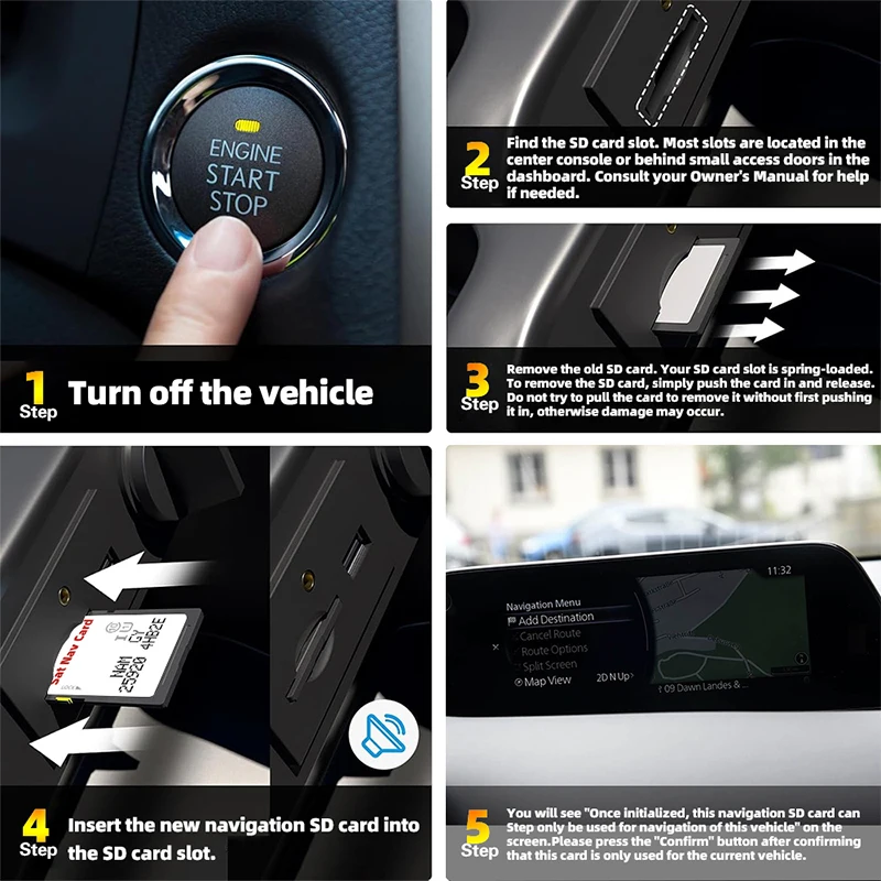Aggiornamento per Infiniti JX35/M37/M56/Q70/QX50/QX56/QX60/QX80 Veicolo USA/CAN/MEX Mappe Navigazione Scheda SD 16GB per Nissan 25920-4HB2E