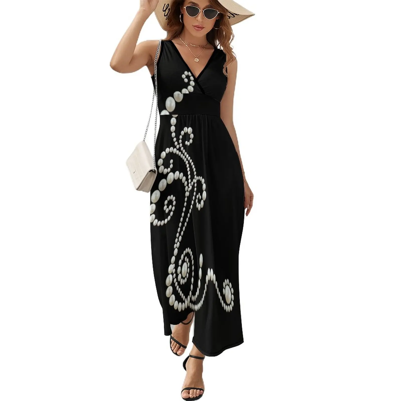 

Pearl Floral Diamond Sleeveless Dress summer dresses dresses for women 2024 luxury designer party