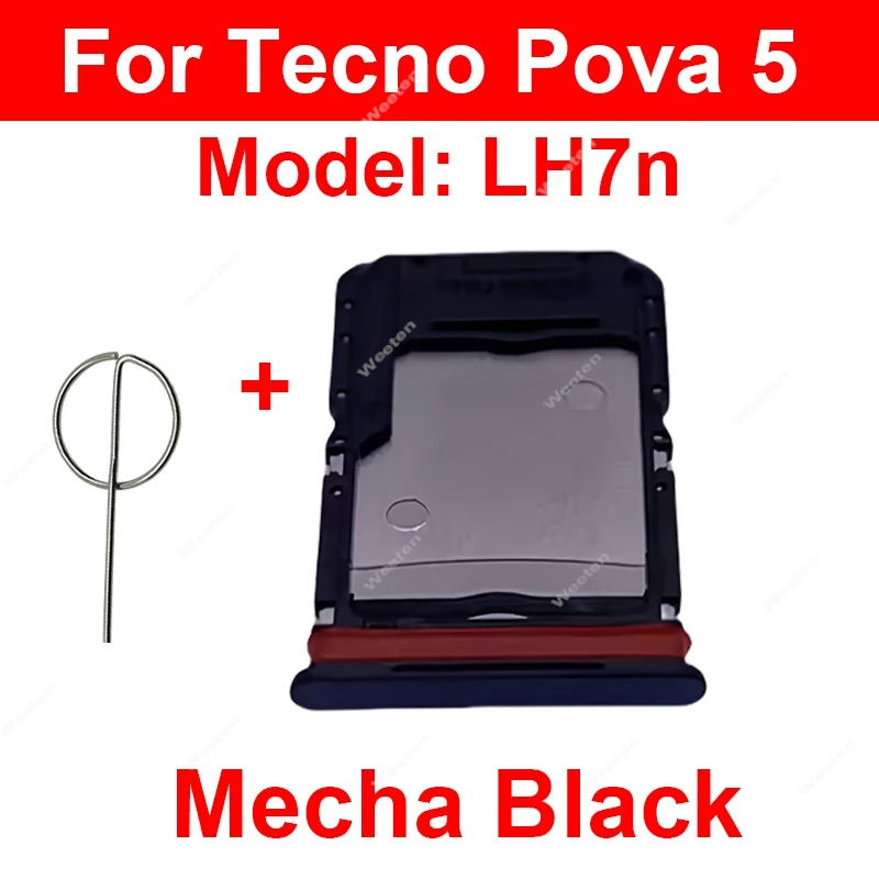 Sim-Kartenfach-Halter für Tecno Pova 5 5 Pro 5Pro 5 Free Fire Edition 5G Sim-Kartenfach Slot Kartenleser SIM-Karte Reparatur Teile