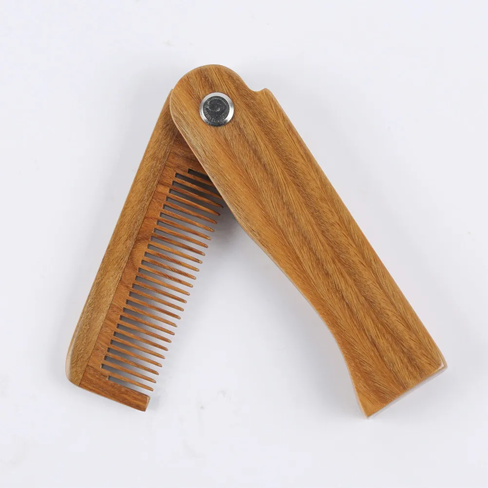

Folded Premium Natural Sandalwood Comb for Hair and Beard Detangling Scalp Massage Non Static Wooden Hair Comb Smooth Teeth