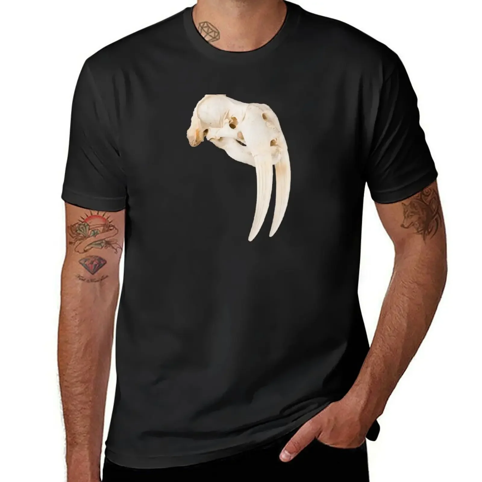 Taxidermy Walrus Skull T-Shirt tops sweat mens graphic t-shirts hip hop