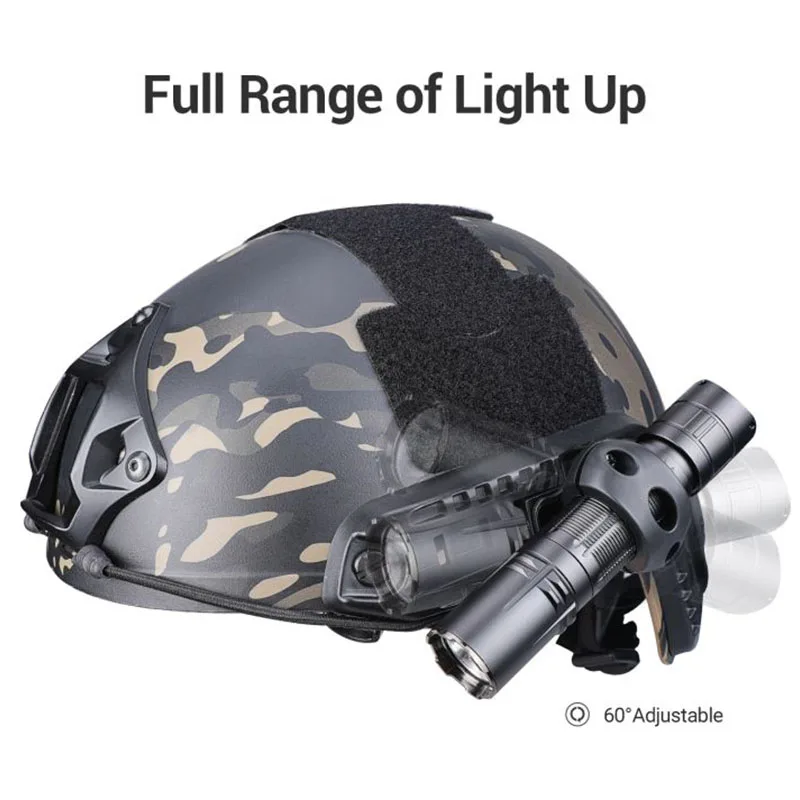 Klarus FM3 Helmet Mount for 23-27mm Flashlights, 360º Rotatable Adjustable