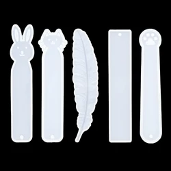 1/3/5Pcs Rectangle Bookmark Silicone Mold Feather Bookmark Casting Mould for DIY Epoxy Resin Craft Jewelry Making Supplies