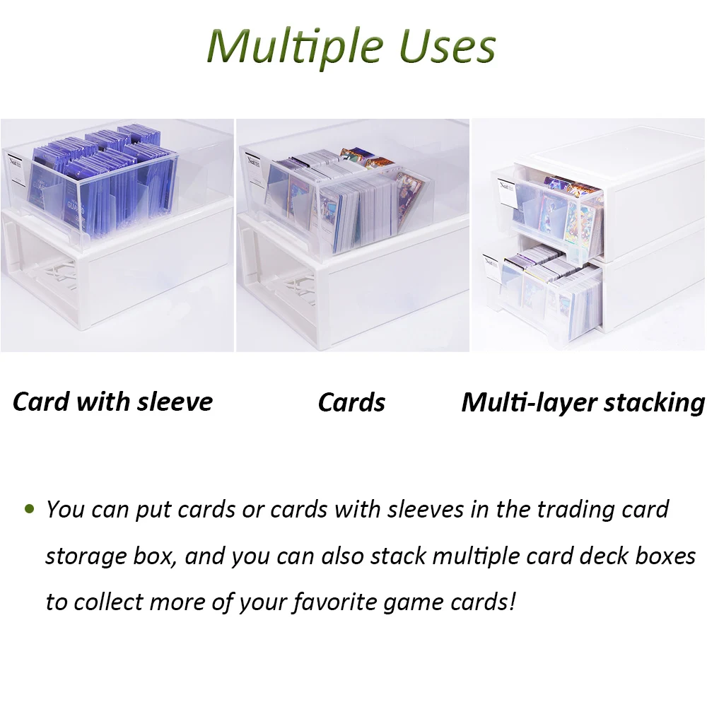 Large Capacity Card Brick Storage Box with 2000+ Cards Sorting Card Clip Drawer Box for MTG/YGO Games