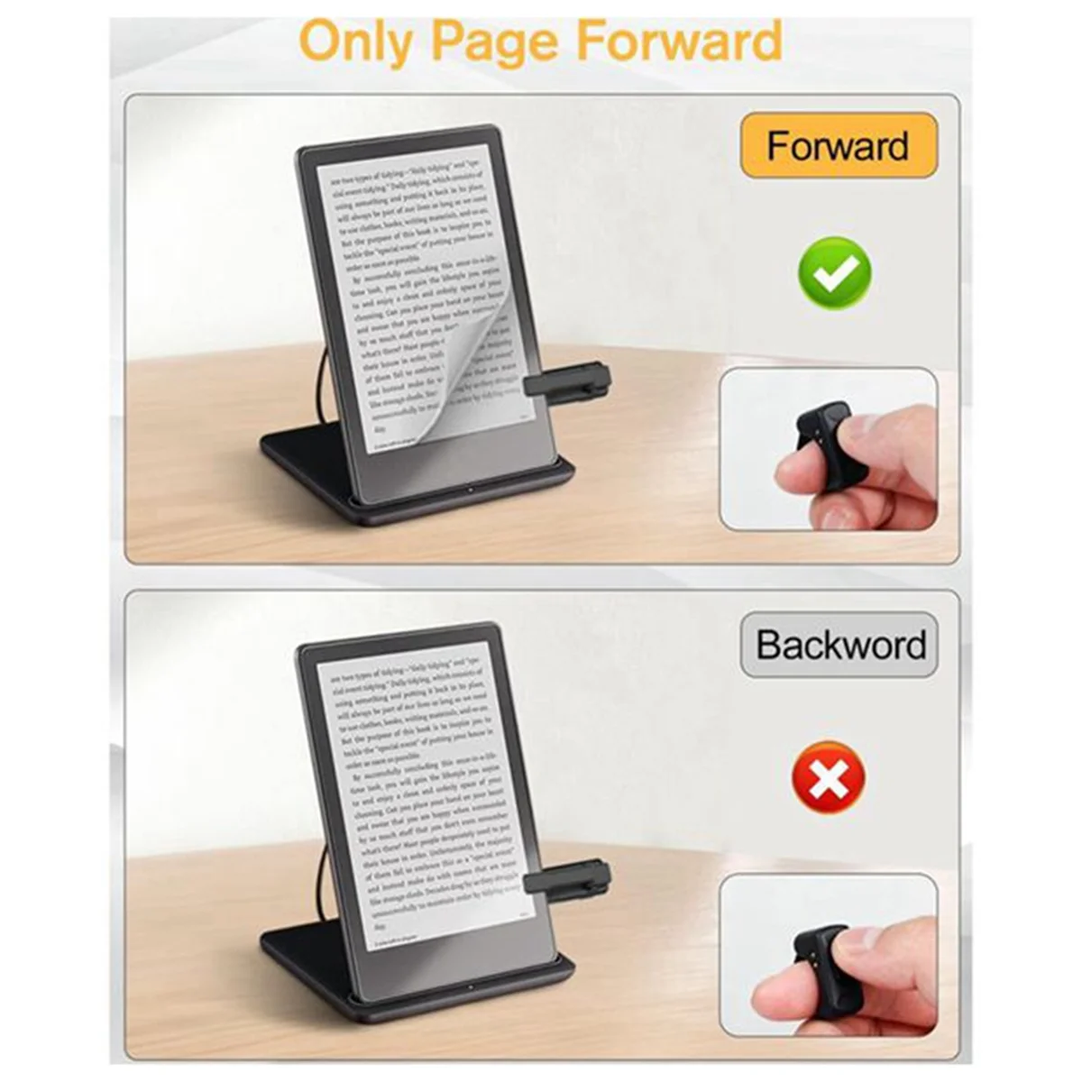 Remote Control Page Turner Ring for Kindle Paperwhite Oasis, Bluetooth E-Reader Controller, TikTok Ring, Camera Shutter