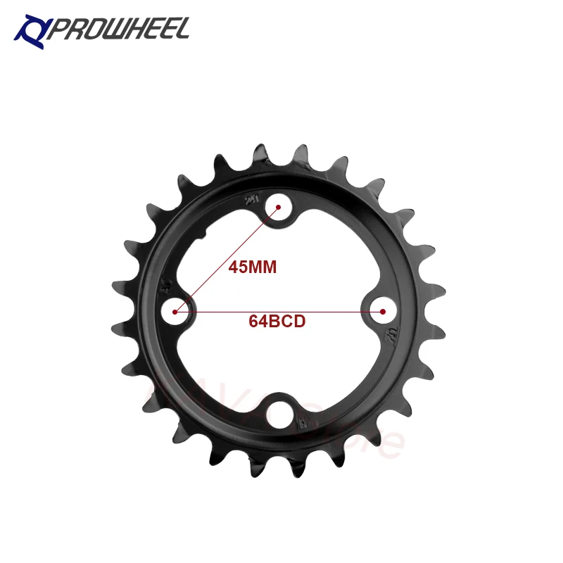 PROWHEEL-Round Chainring for MTB Bike, Sprocket Steel, Alloy Tooth Plate,64,96,104BCD,3x8,9,10,11S,22,24,30,32T, 40T, 42T, 44T