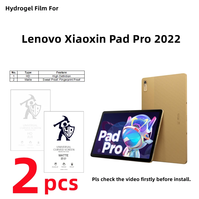 

2pcs HD Hydrogel Film For Lenovo Xiaoxin Pad Pro 2022 Matte Screen Protector For Xiaoxin Pad Pro 2022 Clear/Frosted Full Cover