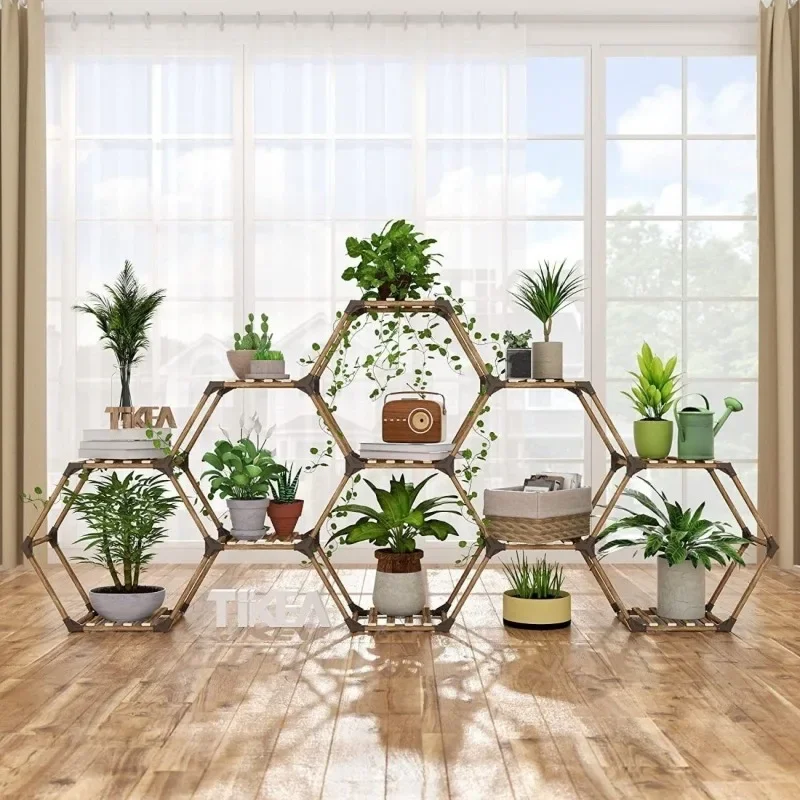 Plant Stand 9 Tier Indoor Flower Shelf Multiple Plants Corner Tall Flower Holders for Patio Garden Living Room Balcony Bedroom