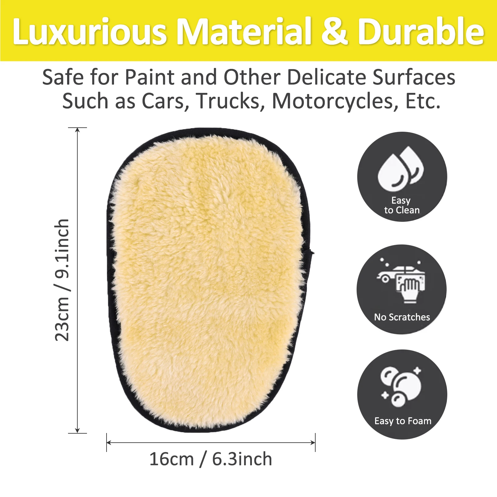 قفاز غسيل من الصوف الصناعي الفاخر من BEAR FORCE - قفاز فائق النعومة وجيد التهوية لتفصيل السيارة للغسيل والتلميع غير الخدوش #6