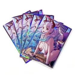 67x92mm Anime Girl Card Sleeves TCG Foil Pockets PKM Trading Card Protectors for MTG Standard Size 60PCS