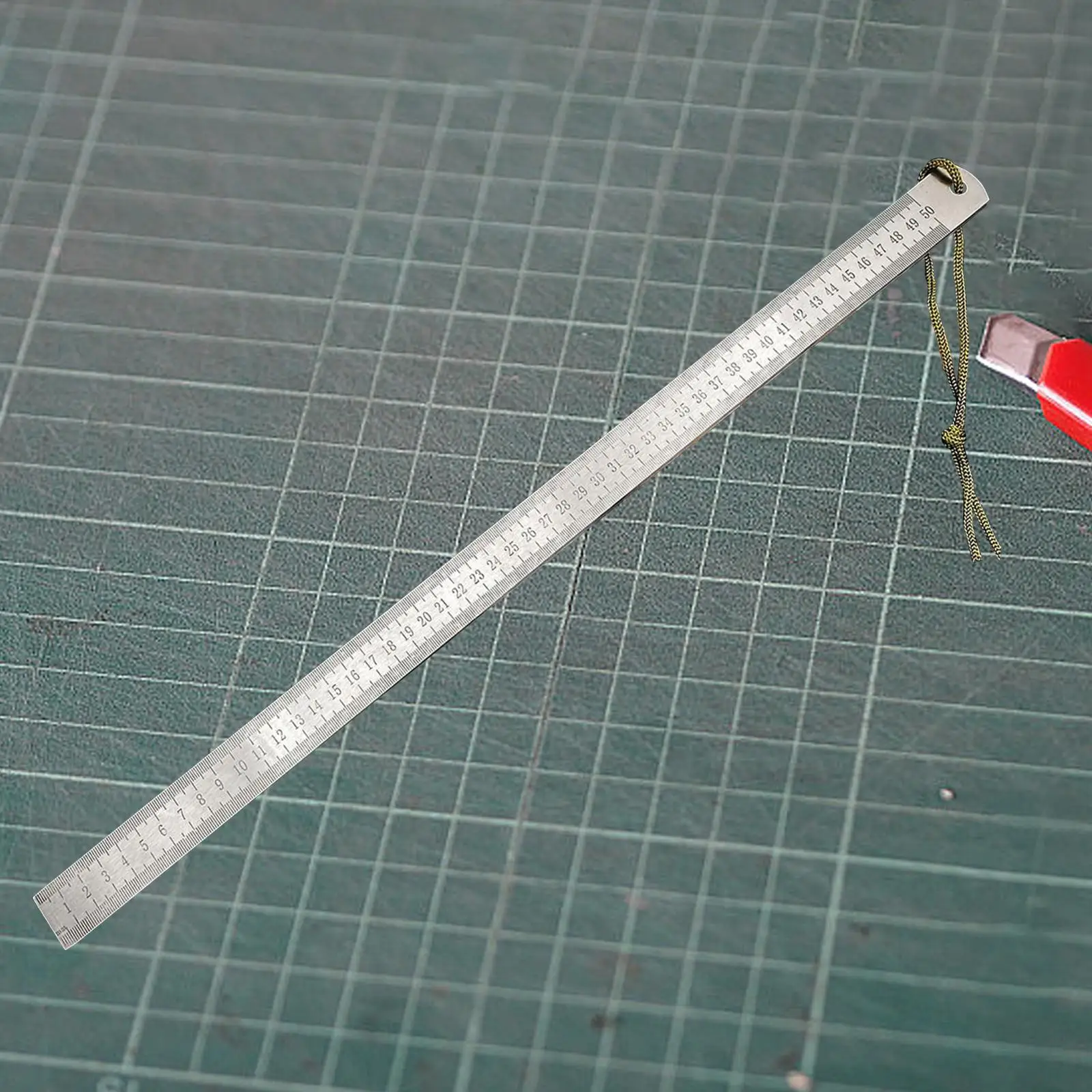 Stainless Steel Ruler Rust Resistant Portable Measuring Ruler 50cm Scale Markings for Mechanical Work Technical Drawing Learning