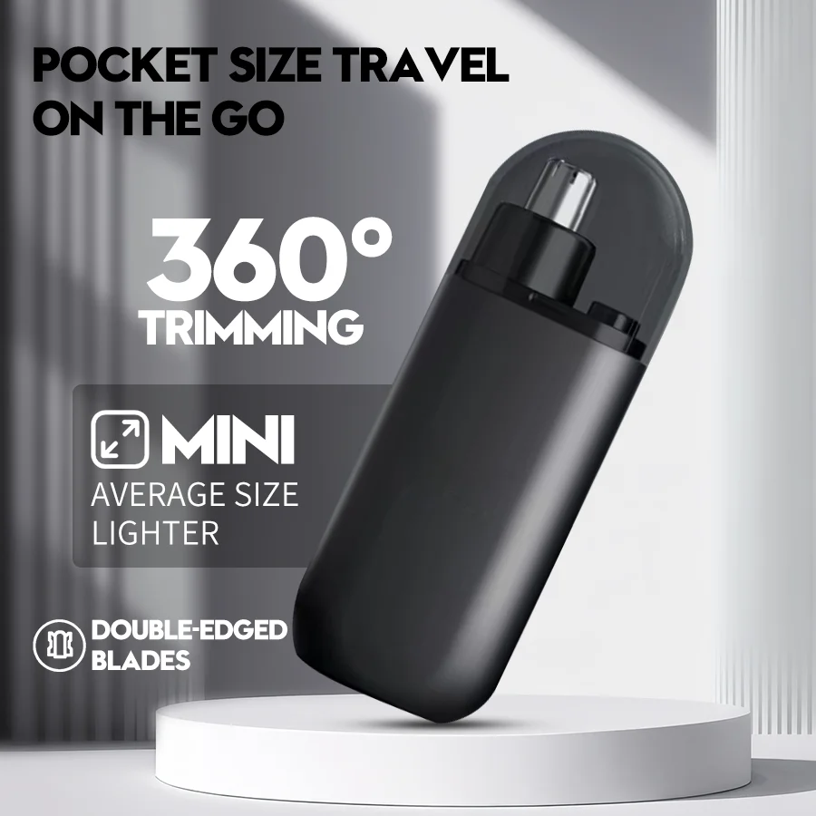 

Cleanlook Portable Nose Hair Trimmer Electric Men Mini Nose Hair Remover Machine USB Charging Dual-Edge Blades Nose Trimmer
