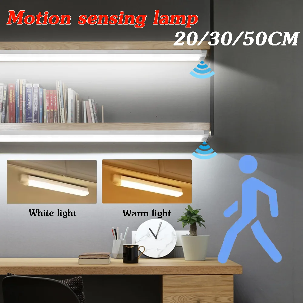 

LED Motion Sensor Light Wireless LED Night Light TypeC Rechargeable Under Cabinet Night Light Bedroom Lighting Kitchen Wall Lamp