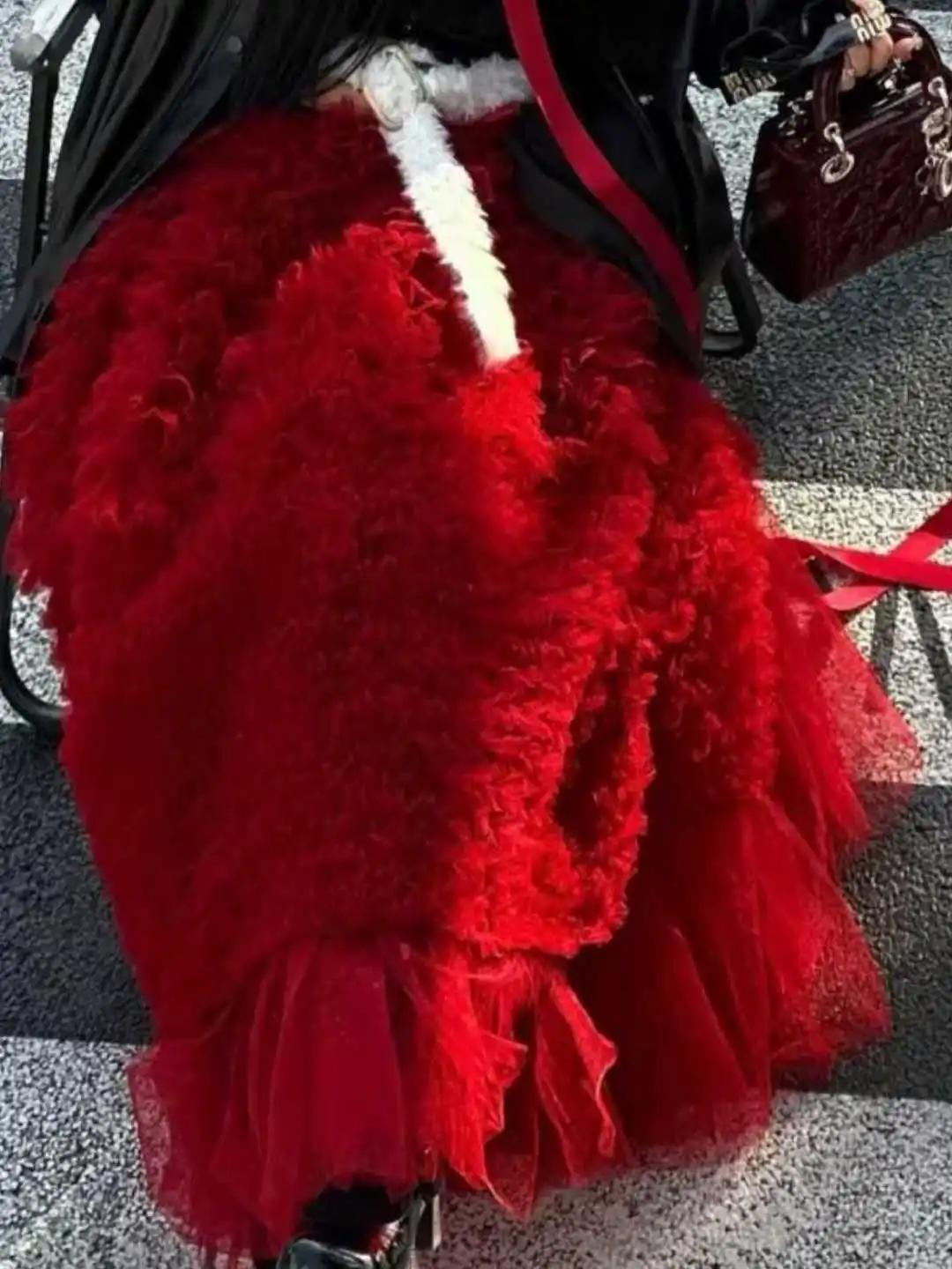 

Berkeley Red Half-length Puffy Skirt Cake Skirt Early Spring New Arrival Women's Fashion Polyester Material Online Exclusive