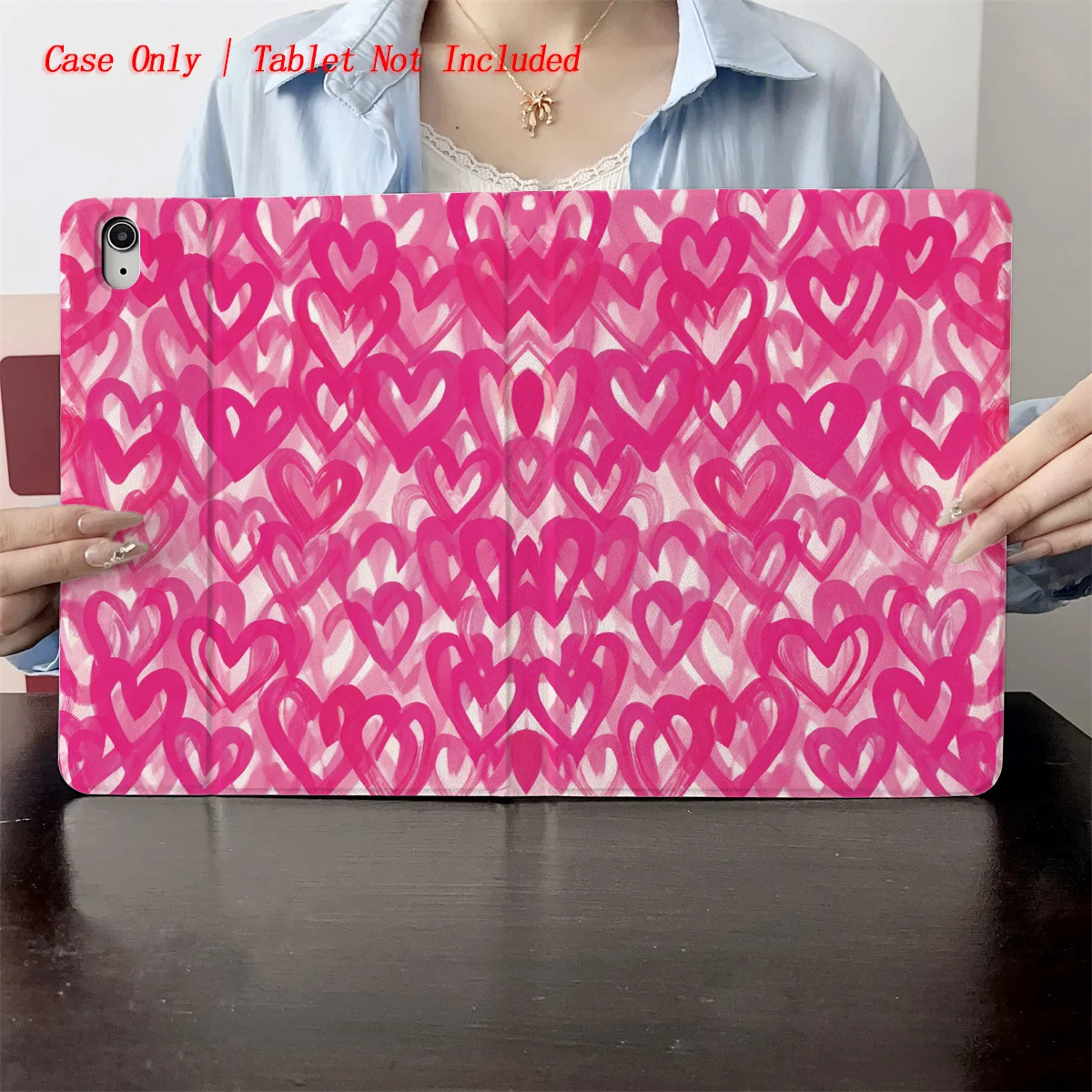 

Cute Multiple Pink Love Hearts iPad Case for Air 4/5/6 10.9 3rd Gen 9.7 Anti-Scratch Protective Cover