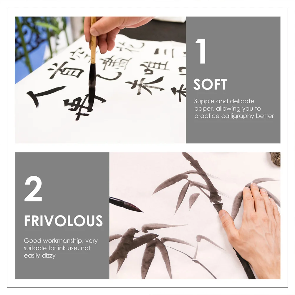 

200 Sheets Calligraphy Paper Rice Multi Function Xuan Traditional Chinese Painting Watercolor Art Class Kids Craft Portable
