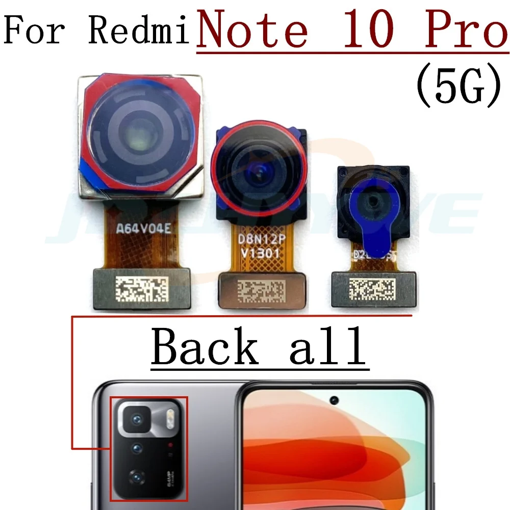 Front Rear Camera For Xiaomi Redmi Note 10 5G 10 Pro 10Pro 5G Main Wide Macro Depth Ultrawide Back Camera Module Flex