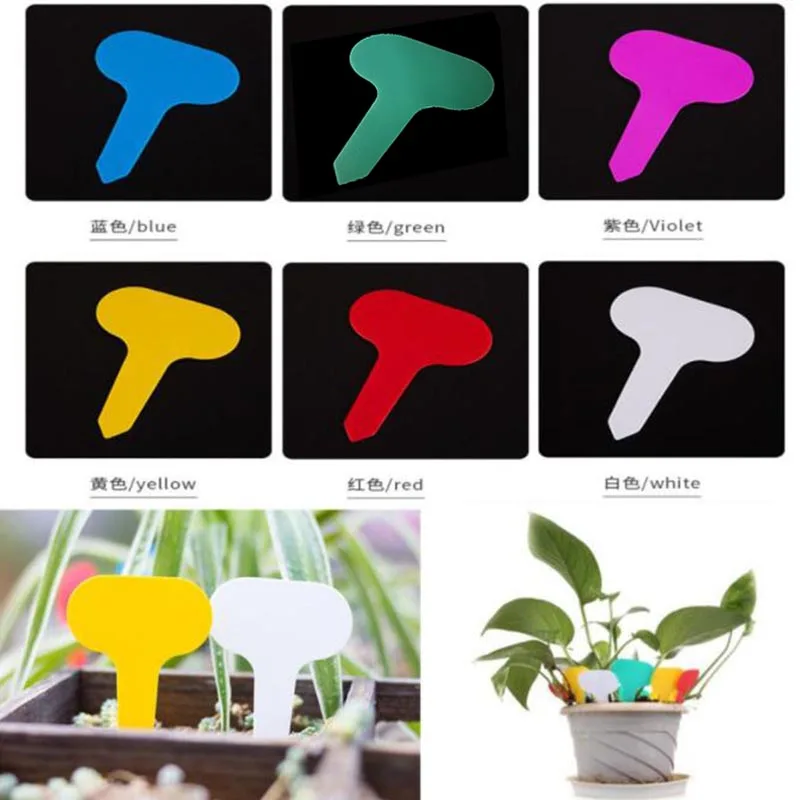 Plant Markers Garden Vegetable Tags Sign PVC Gardening Labels Stake on Soil Paint Sticks Waterproof