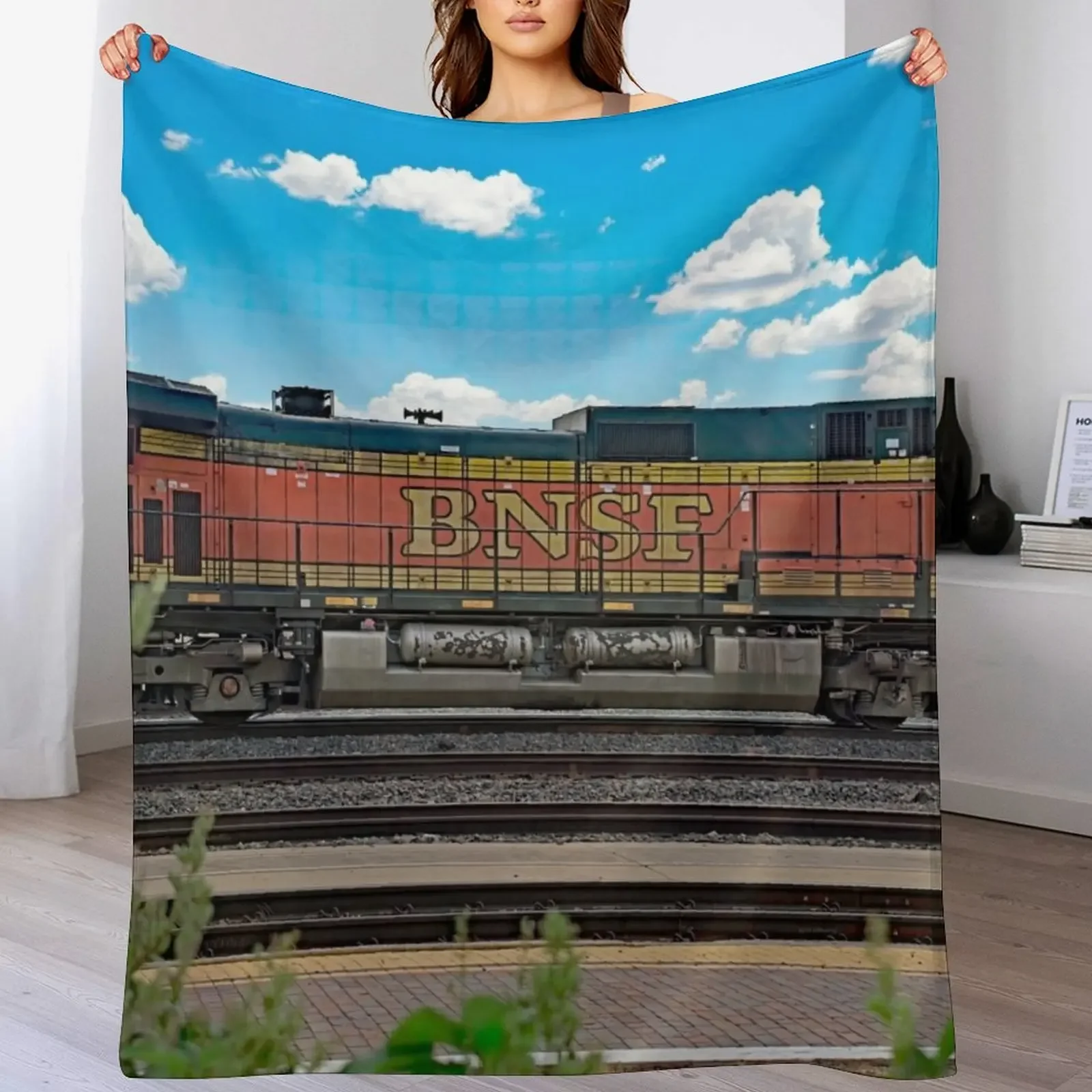 

BNSF Locomotive Throw Blanket Luxury Throw Giant Sofa Blankets For Bed Blankets For Sofas Blankets