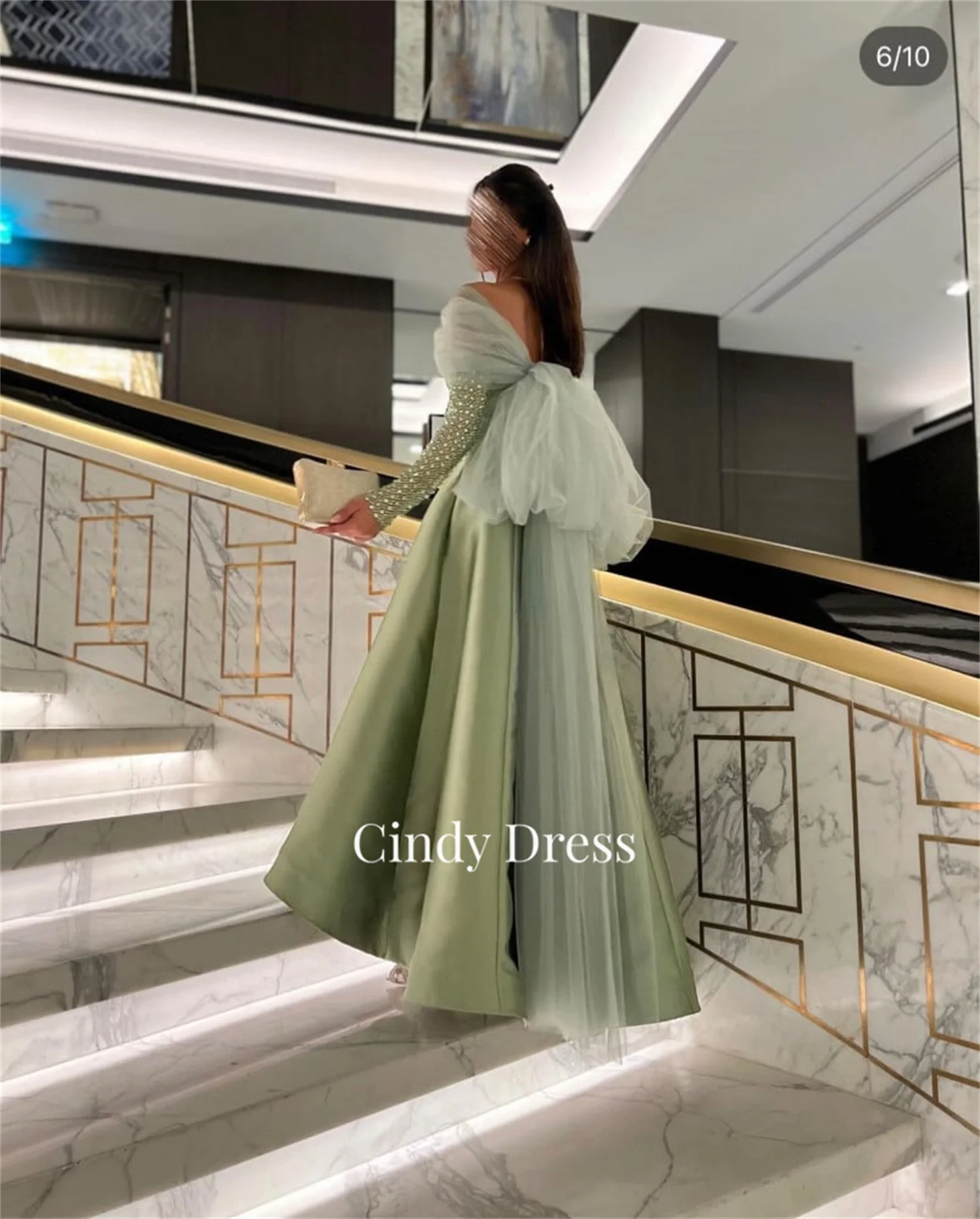 Eid Al-fitr Evening Gown Banquet Dress Party Evening Elegant Luxury Celebrity Green Customized Bridesmaid Dress Woman Line A