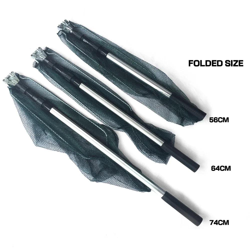 Aluminum Alloy 150/170/210cm Retractable Fishing Net Telescoping Foldable Landing Net Pole Folding Landing Net For Fly Fishing