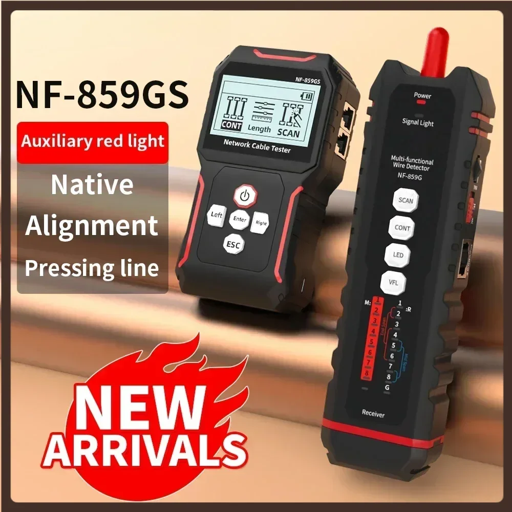 ZHOUCE NF-859GS Network Tester Cable Finder with Crystal Head Crimping Line Test Function Portable Patrol VNA Type Charging