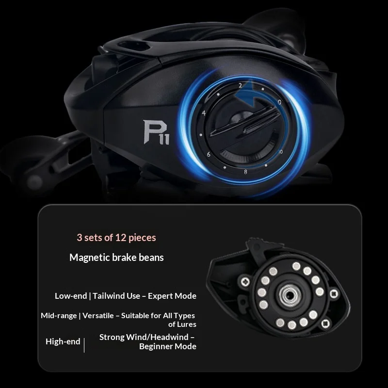 Takuma P11 Baitcasting Reel All-Purpose Lightweight Lure Reel Long Cast Anti Line Break Outdoor Fishing Angling Tackle
