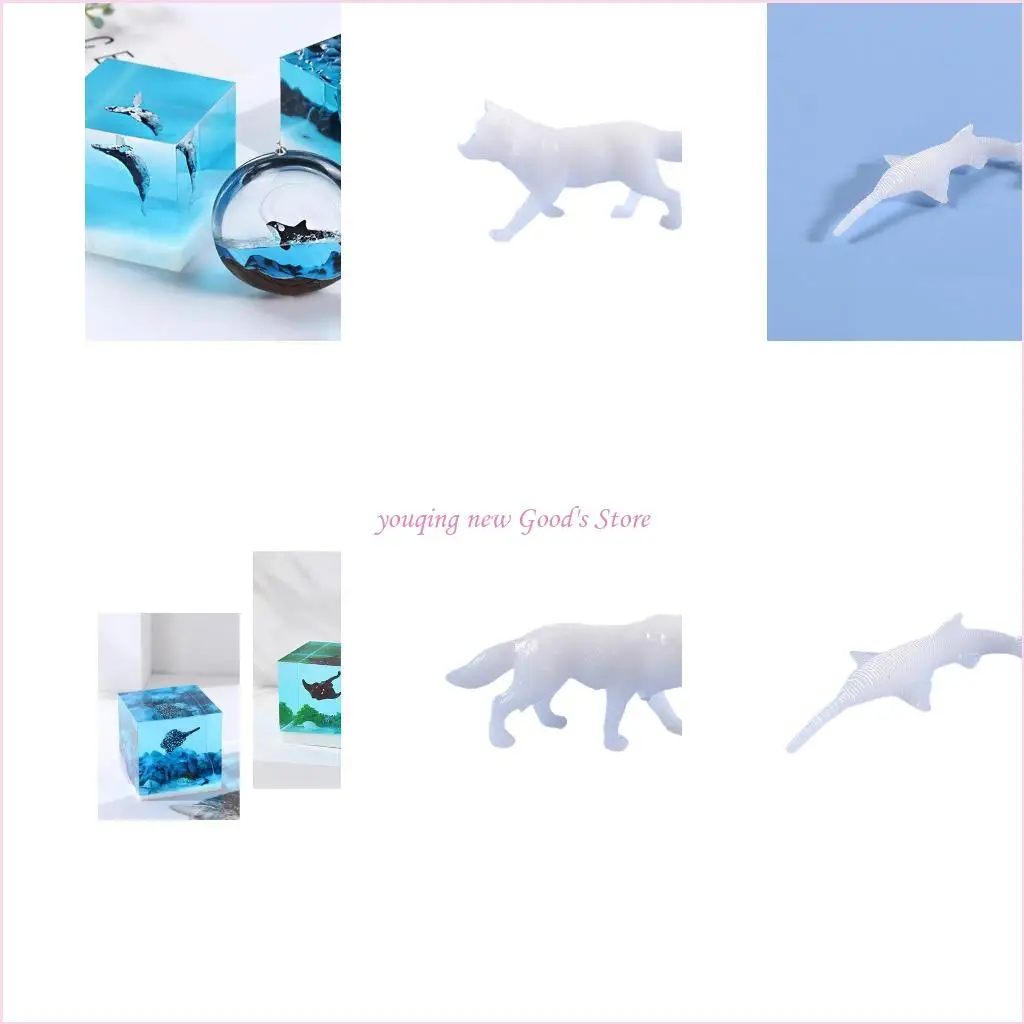 57QA Resin Filler Handmade Plastic Small Epoxy 15 Assorted Animals Modeling