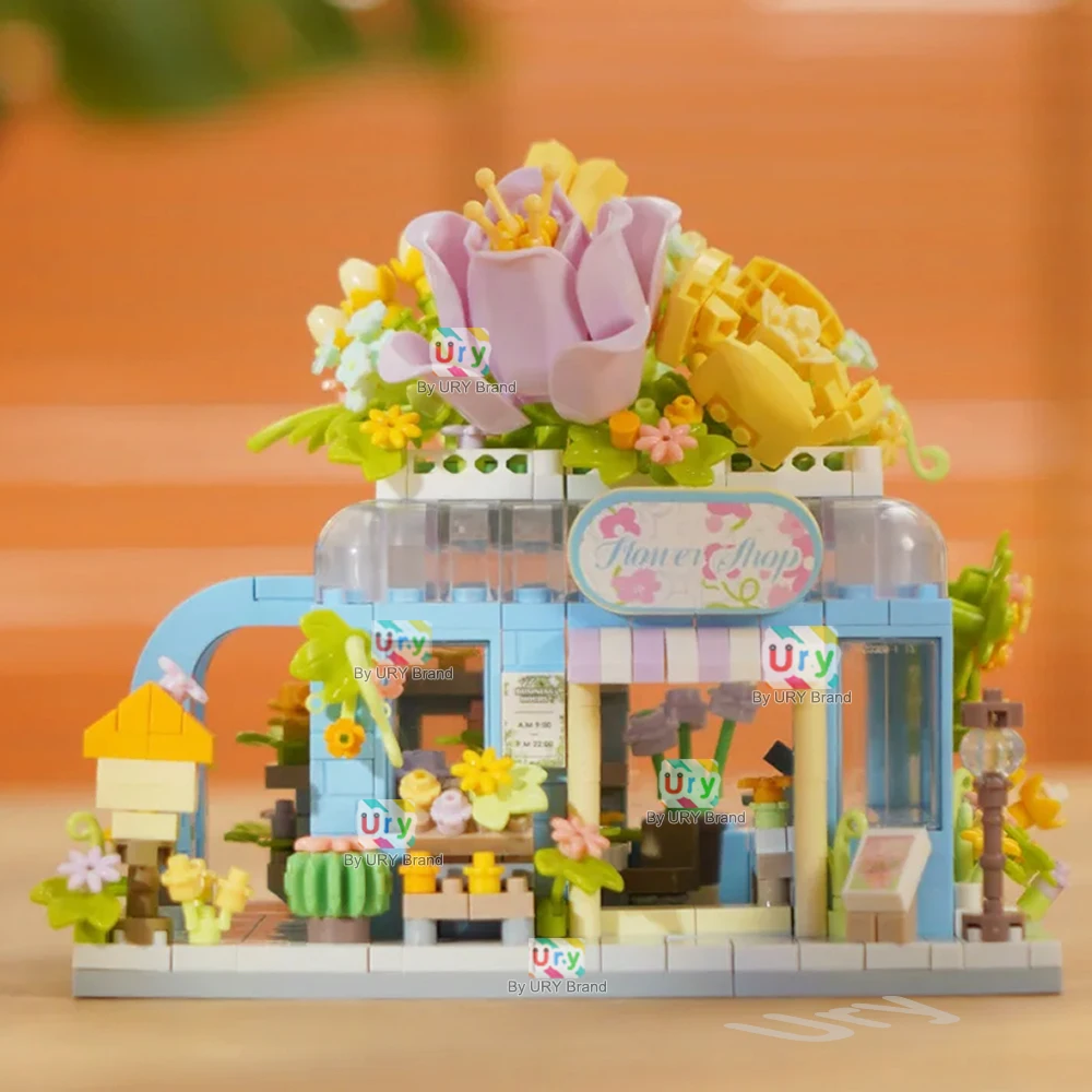 ชุดของเล่นตัวต่อบล็อกมินิบล็อกซีรีส์ Friends ร้านขายของสำหรับเด็กผู้หญิง บ้านโมเดิร์น ดอกไม้ กาแฟ เจ้าหญิง ชุดสนามเด็กเล่น DIY ของขวัญสำหรับเด็ก