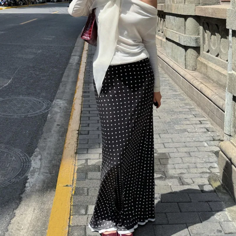 

2025 New Polka Dot Slim Skirt Autumn Step Skirt Women