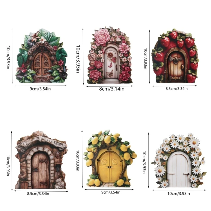 Porta jardim fadas para árvore ar livre, porta miniatura, decorações jardim