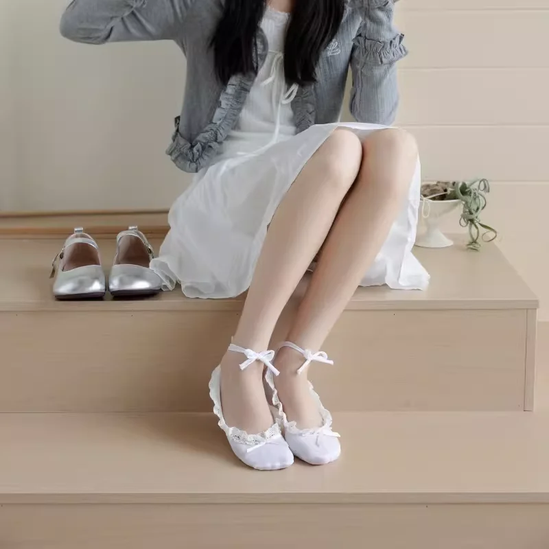 

Short Lace Socks Ballet Lace Lace Tie Women Boat Sock Anti slip Bow Short Sock Girls Japanese Mary Jane Ballet Shoes Socks