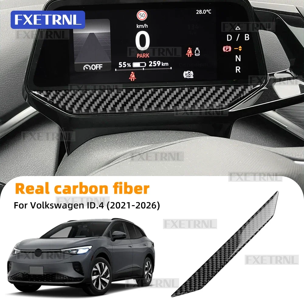For Volkswagen VW ID.4 ID4 2021 2022 2023-2026 Soft Carbon Fiber Interior Trim Window Switch Frame Speedometer Panel Accessories
