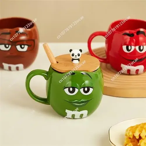 Cartoon Mug Couple Creative Ceramic Mug Expression Breakfast Milk Coffee Mug Large Capacity Household Drinking Cup with Handle