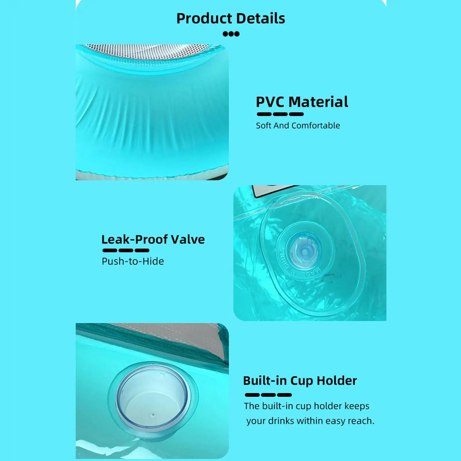 

2-Person Inflatable Lounger Foldable Floating Lounge Raft Pool Water Floats For Men Women Family Couple Water Beach Lake River
