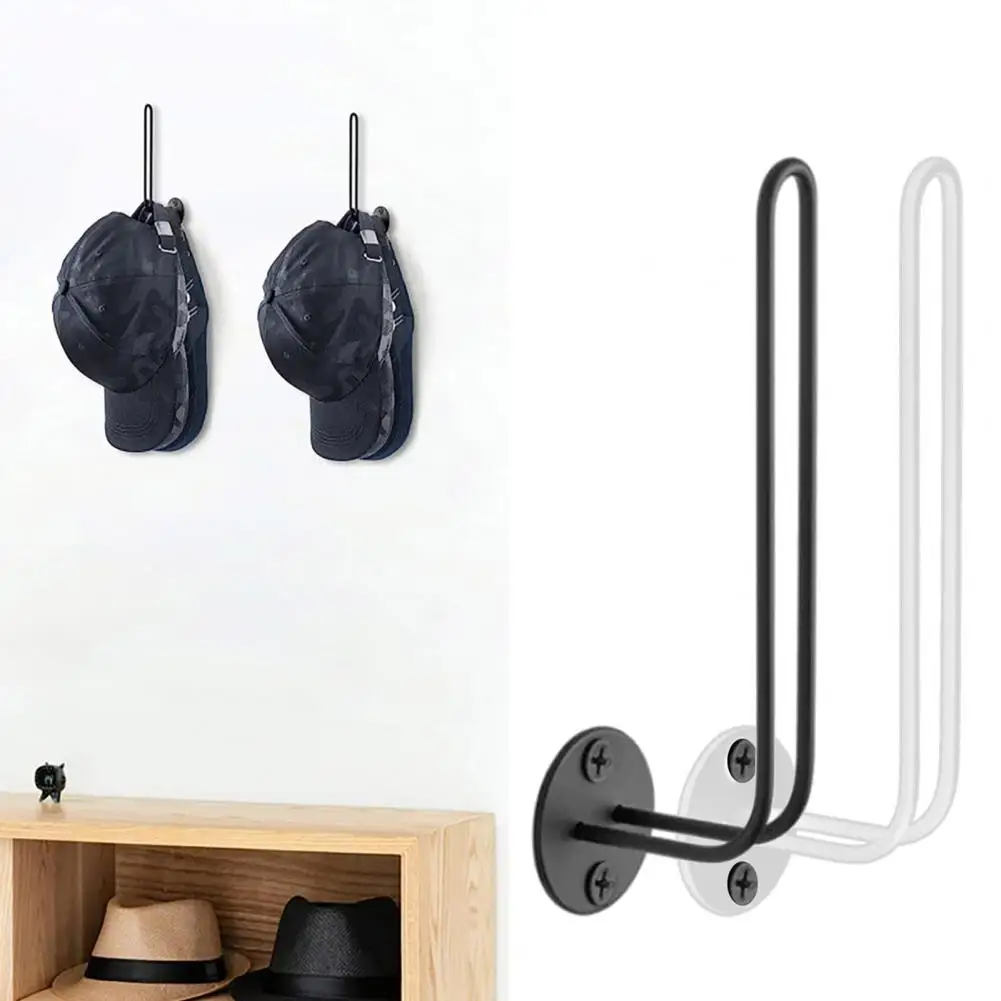 

3 Pcs Baseball Cap Storage Racks Long Hat Hooks L-shaped Wall Cap Hanger Anti-rust Hat Stand Keychain Umbrella Bag Holder