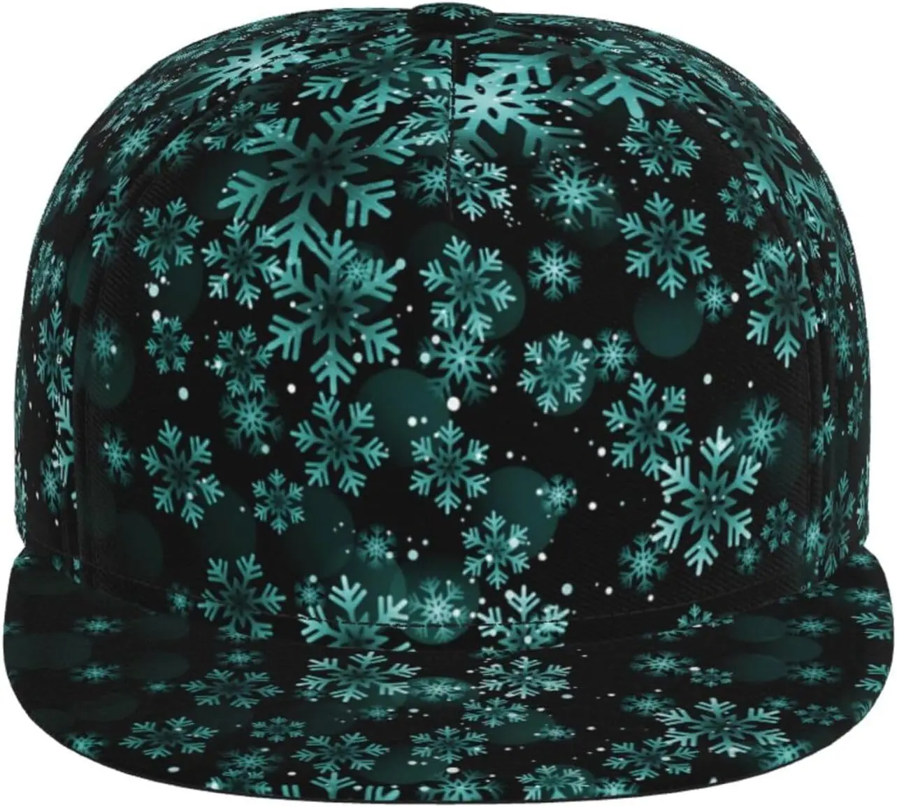 Dark Green Snowflakes Baseball Caps for Women Men Merry Christmas Snapback Trucker Hat Adjustable Trucker Hat New Year Gift